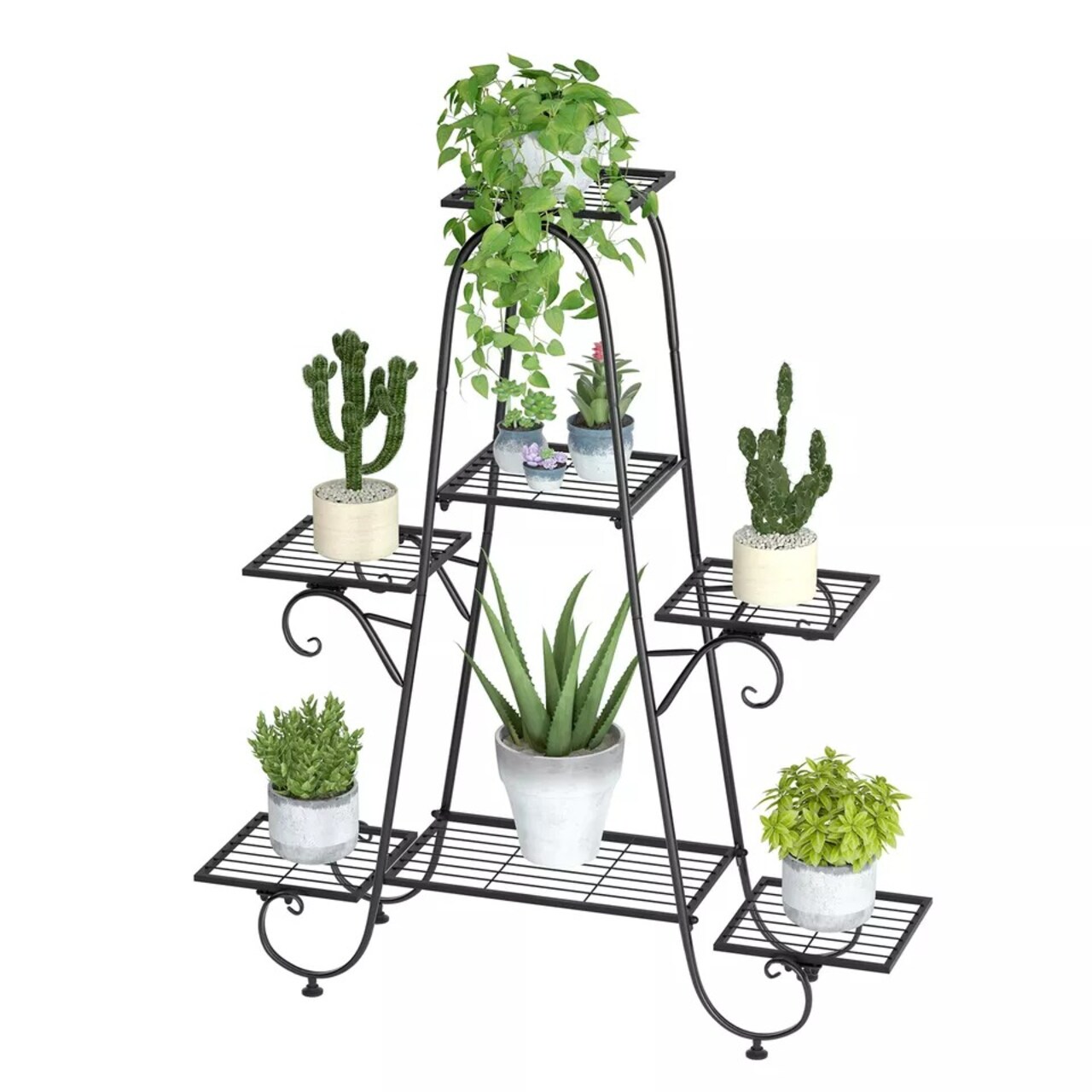 7 Tier Metal Plant Stand Shelves Flower Pot Display Rack Garden Patio Home Decor